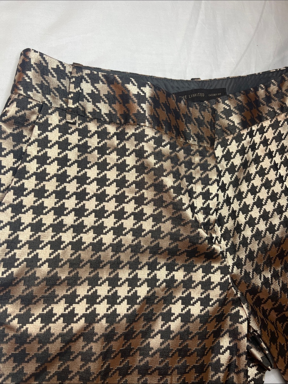 Vintage The Limited  Brown & Copper Houndstooth Cropped Pants Size 10